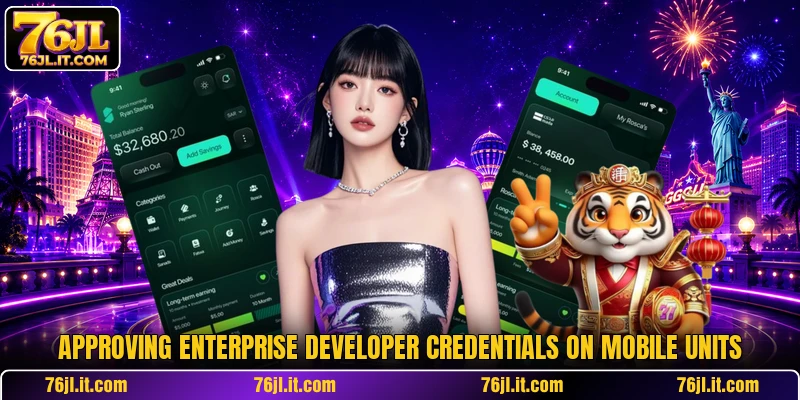 Approving enterprise developer credentials on mobile units