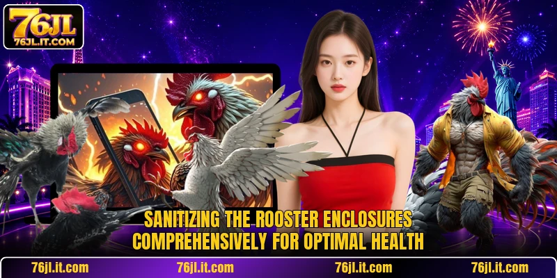 Sanitizing the rooster enclosures comprehensively for optimal health