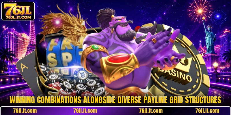 Winning combinations alongside diverse payline grid structures